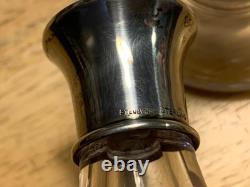 Vintage MCM Steuben glass & sterling silver salt / Pepper Shaker 3 x 2 1/4