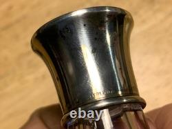 Vintage MCM Steuben glass & sterling silver salt / Pepper Shaker 3 x 2 1/4
