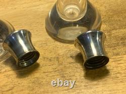 Vintage MCM Steuben glass & sterling silver salt / Pepper Shaker 3 x 2 1/4