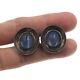 Vintage Mens Sterling Silver Cabochon Blue Sapphire Cufflinks 20ct Total Weight
