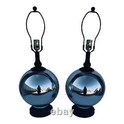 Vintage Mercury Glass Table Lamps a Pair