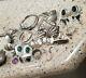 Vintage Mexico Sterling Silver 9 Pairs Jade Earrings 5 Rings 2 Necklace Lot