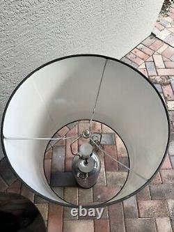 Vintage Mid Century Modern Chrome Stacked Ball Table Lamp Pair Kovacs 70's