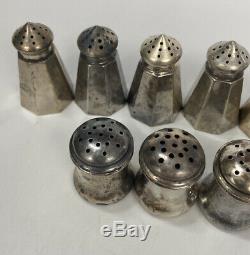 Vintage Miniature Sterling Silver Salt Pepper Shaker Set 15pcs, 7 pairs