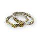 Vintage Modernist Electroform 925 Sterling Silver Gold Bangle Bracelet Pair