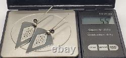 Vintage Modernist Studio Handmade Signed YAEL Sterling Silver EARRINGS