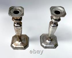 Vintage Mueck-Cary Sterling Silver Pair of Candle Sticks w Monogram 9 1/2 (WeP)