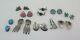 Vintage Native American Sterling Silver Earring Lot Of 10 Pairs Clip On