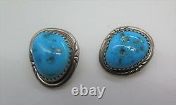 Vintage Native American Sterling Silver Earring Lot of 10 Pairs Clip on