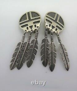 Vintage Native American Sterling Silver Earring Lot of 10 Pairs Clip on