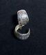 Vintage Navajo Jb Sterling Silver Stamped Designer Wide Hoop Earrings