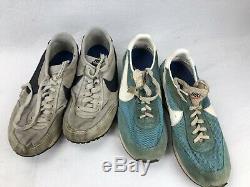 Vintage Nike Waffle Trainers Shoes Lot Of 2 Pairs 80s Silver Black Aqua As Is