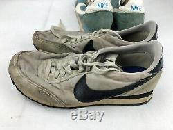 Vintage Nike Waffle Trainers Shoes Lot Of 2 Pairs 80s Silver Black Aqua As Is