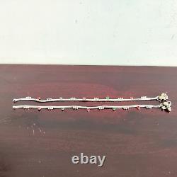 Vintage Old Anklet Silver Jewelry Pair Tribal Lady Colorful Stone Decorated