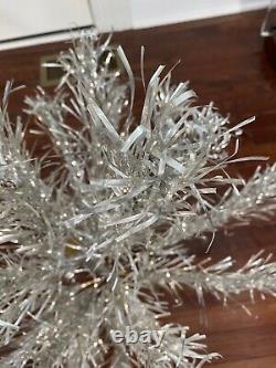 Vintage PAIR 6' AND 2+' Silver Aluminum Christmas Trees