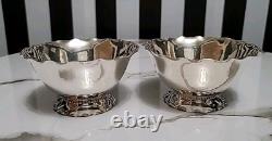 Vintage PAIR C. G. H. Sterling Silver 4.75 Footed Bowls Hallmark Sweden No Mono