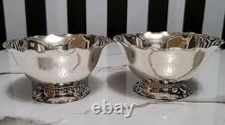Vintage PAIR C. G. H. Sterling Silver 4.75 Footed Bowls Hallmark Sweden No Mono