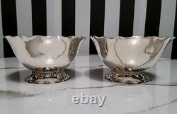Vintage PAIR C. G. H. Sterling Silver 4.75 Footed Bowls Hallmark Sweden No Mono