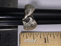 Vintage PETER STONE PSCL Mated Bald Eagle Pair Ring Sterling Silver Size 5.5