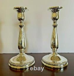 Vintage PRELUDE Pair Sterling Silver Candlesticks Holders 7.5 EXCELLENT