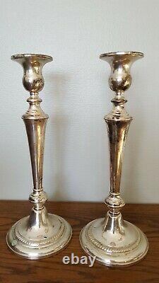 Vintage Pair 10 1/2 FISHER Sterling Silver Weighted Candlesticks #395 weighted