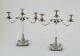 Vintage Pair 11 Sterling Silver Wgt. 800 3 Light Candelabras Italy 23.8 T Oz