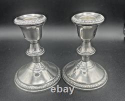 Vintage Pair 2 Sterling Poole Weighted Candle Stick Holders H299 Very Nice