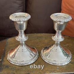 Vintage Pair 2 Sterling Poole Weighted Candle Stick Holders H299. Very Nice
