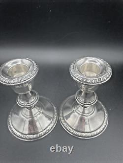 Vintage Pair 2 Sterling Poole Weighted Candle Stick Holders H299 Very Nice