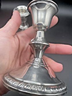 Vintage Pair 2 Sterling Poole Weighted Candle Stick Holders H299 Very Nice