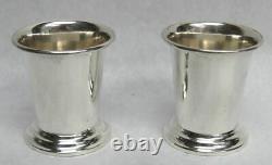 Vintage Pair (2) Sterling Silver 2 1/2 Small Tumblers / Shot Cups