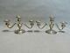 Vintage Pair 3 Light Fisher Weighted Sterling Silver Candle Candelabra, 5 3/4 T