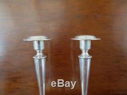 Vintage Pair 8 Shreve & Co San Francisco CA Engraved Sterling Candlesticks 8701