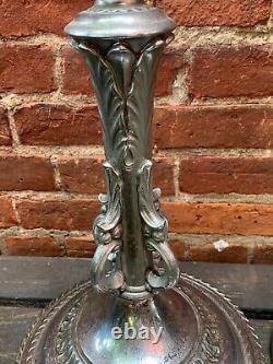 Vintage Pair Altar Candlesticks 36 inch Tall Floor standing Church Temple Chrome