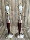 Vintage Pair Anthony California Wood Steel Retro Table Lamps 2 Light Working
