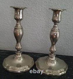 Vintage Pair Antique Candlesticks Style Georgian Adam/Holder Silver Plated 8.5