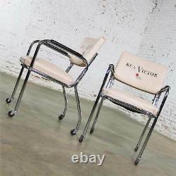 Vintage Pair Art Deco Streamline Modern RCA Victor Advertising Chairs by Chromcr