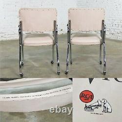 Vintage Pair Art Deco Streamline Modern RCA Victor Advertising Chairs by Chromcr