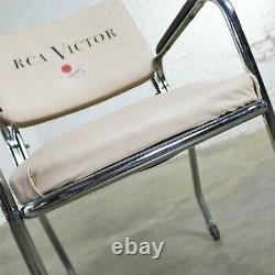 Vintage Pair Art Deco Streamline Modern RCA Victor Advertising Chairs by Chromcr