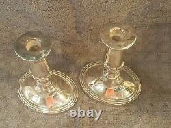 Vintage Pair Candlesticks Thomas Blakemore 6 Silverplate Neoclassical Art Deco