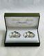 Vintage Pair Christofle, France Silver Plated Shell Open Salts With Original Box