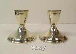 Vintage Pair DUCHIN Sterling Silver 3 Weighted Candlesticks