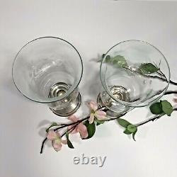 Vintage Pair Duchin Creation Weighted Sterling Silver and Glass Candleholders