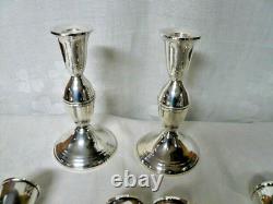 Vintage Pair Duchin Sterling Silver 3-Lite Candelabra / Candlesticks Convertible