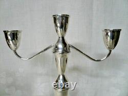Vintage Pair Duchin Sterling Silver 3-Lite Candelabra / Candlesticks Convertible