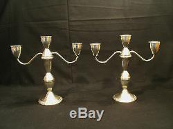 Vintage Pair Duchin Sterling Silver 3-lite Candelabra / Candlesticks