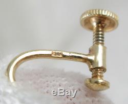 Vintage Pair Edwardian Bohemian Garnet Earrings 900 Silver Gold Wash Screw Back