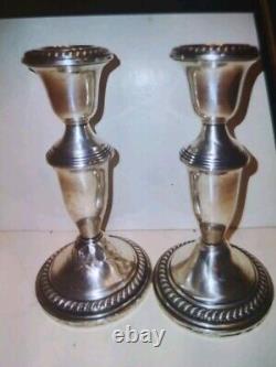 Vintage Pair Empire Silver Company Sterling. 925, 6 CandleStick Holders