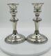 Vintage Pair Empire Silver Pewter Candlestick Holders 6 Made In Usa