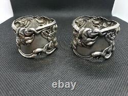 Vintage Pair Frank Whiting Sterling Florence Napkin Rings